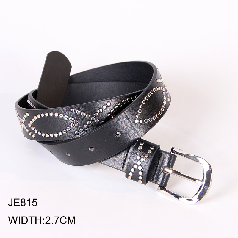 Popular  pin buckle western belts for woman studded belt